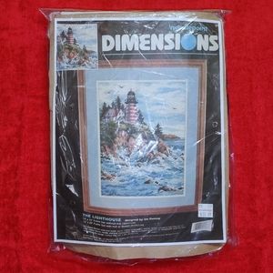 Vintage 1997 Dimensions 'The Lighthouse' Needlepoint Kit #2453 12"x16" New/Open